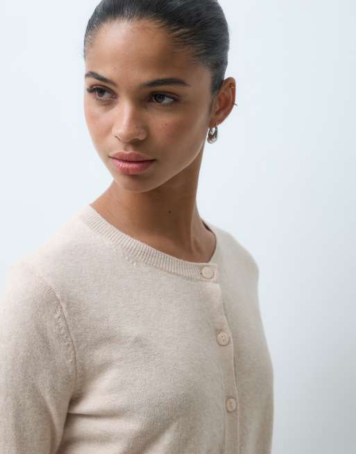 GAP Cashsoft argyle knitted cardigan in cream, 3 of 5
