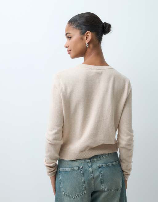 GAP Cashsoft argyle knitted cardigan in cream, 5 of 5