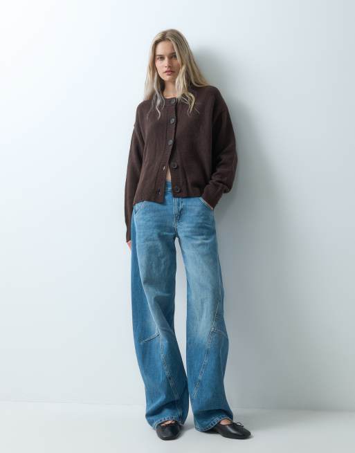 GAP cashsoft barrel sleeve knitted cardigan in brown, 4 of 4