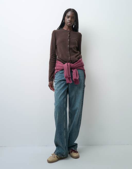 GAP Cashsoft cropped knitted cardigan in brown, 2 of 4