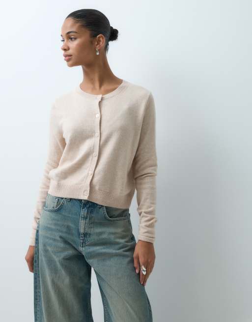 GAP Cashsoft knitted cardigan in cream, 4 of 5