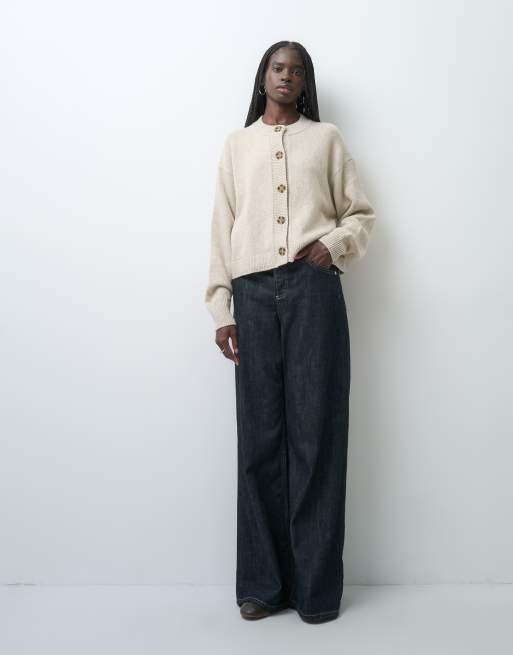 GAP Cashsoft knitted cardigan in stone beige , 2 of 4