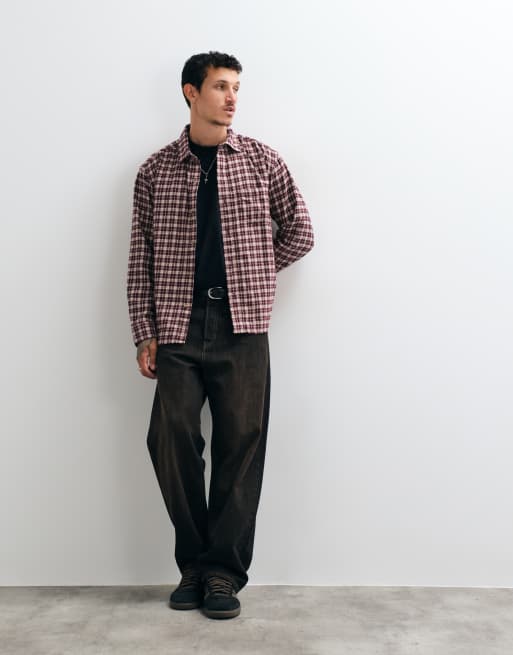 GAP checked shirt in burgundy , 2 of 5