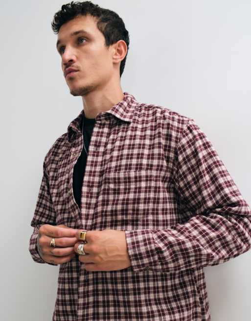 GAP checked shirt in burgundy , 3 of 5