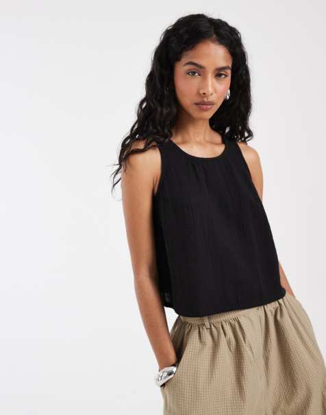 GAP cheesecloth top in black - view 1