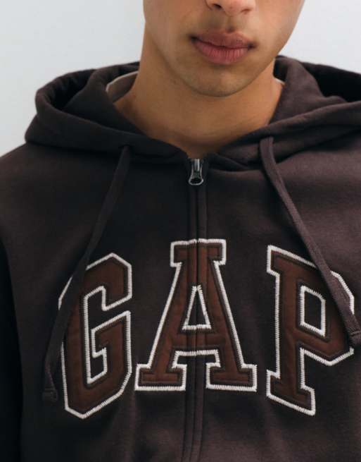 GAP chest logo hoodie in brown, 5 of 5