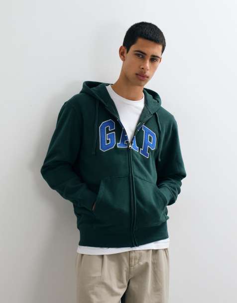 GAP chest logo hoodie in green - view 1