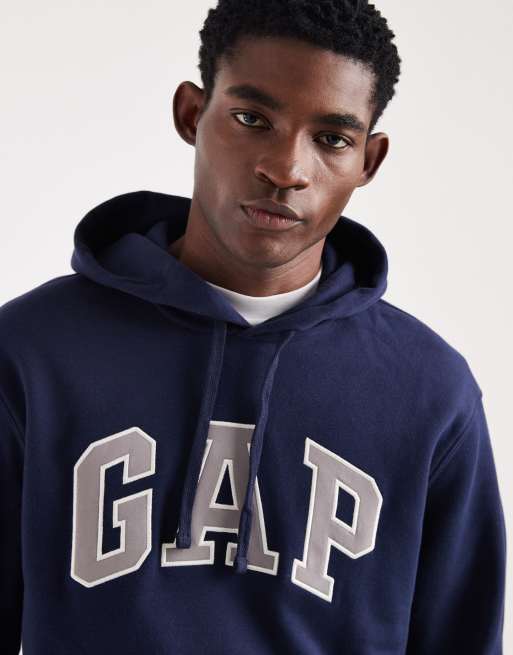 GAP chest logo hoodie in navy, 5 of 5