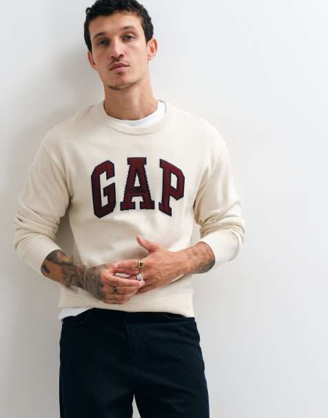GAP chest logo sweatshirt in cream - view 1