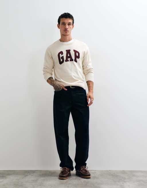 GAP chest logo sweatshirt in cream, 3 of 5