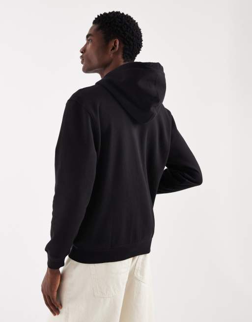 GAP chest logo zip up hoodie in true black, 3 of 5
