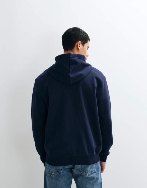 GAP chest logo zip up hoodie with bandana print in navy, 3 of 5