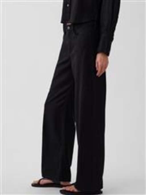 GAP co-ord linen mix trouser in black, 2 of 4