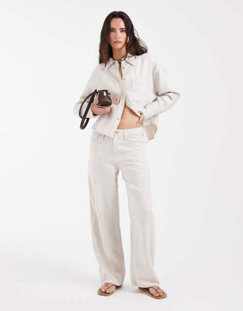 GAP co-ord linen mix trouser in ecru - view 1