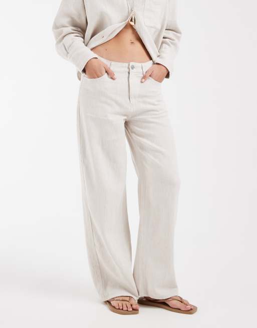 GAP co-ord linen mix trouser in ecru, 2 of 5
