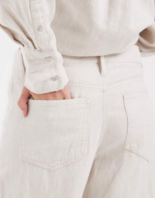 GAP co-ord linen mix trouser in ecru, 3 of 5