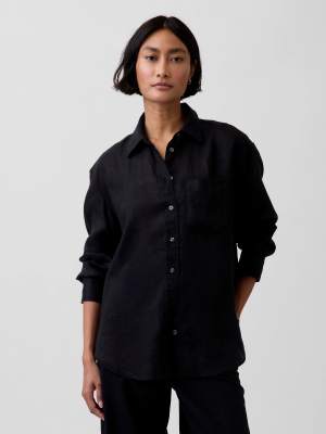 Gap Co-ord Relaxed Fit Linen Mix Shirt In Black