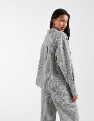 GAP co-ord striped linen mix shirt in ecru | ASOS