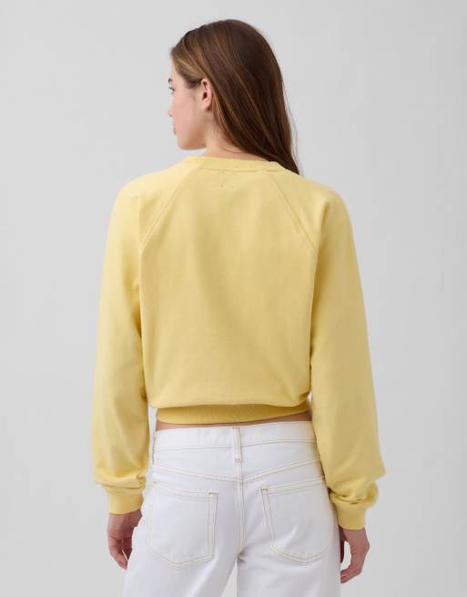 GAP colleigate logo sweatshirt in butter yellow, 2 of 4