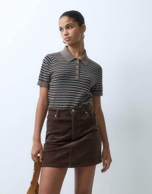 GAP corduroy mini skirt in chestnut, 2 of 5