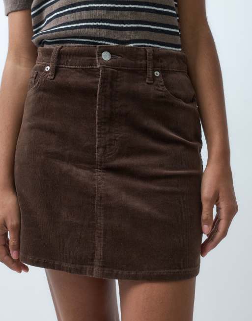 GAP corduroy mini skirt in chestnut, 3 of 5