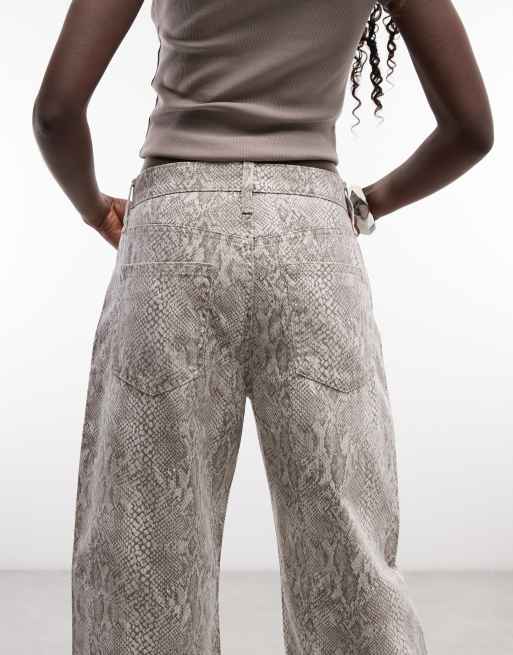 GAP cotton barrel leg jeans in snake print, 5 of 5