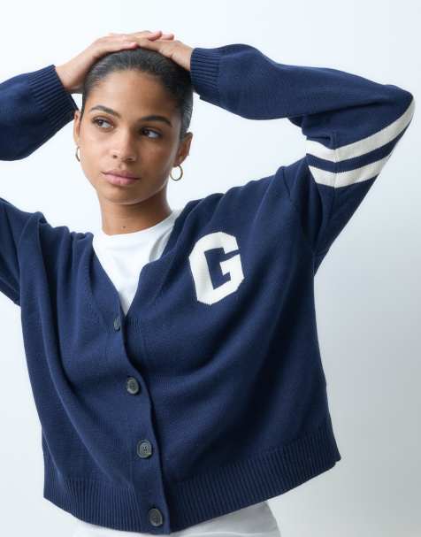 GAP cotton barrel sleeve cardigan in navy - view 1