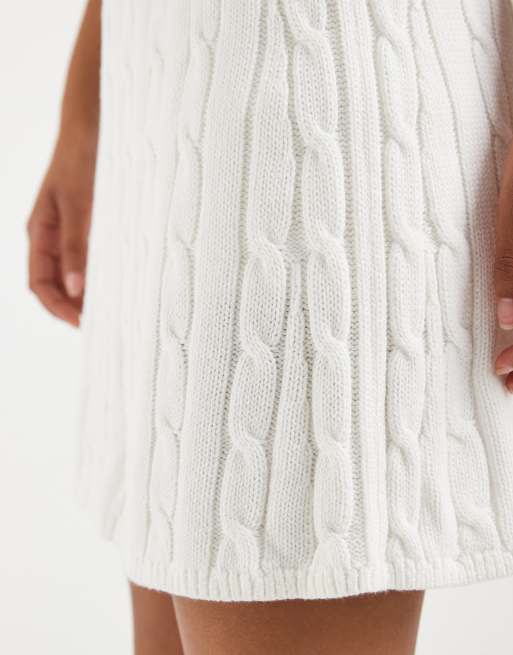 GAP cotton cable knit mini skirt in white, 4 of 5