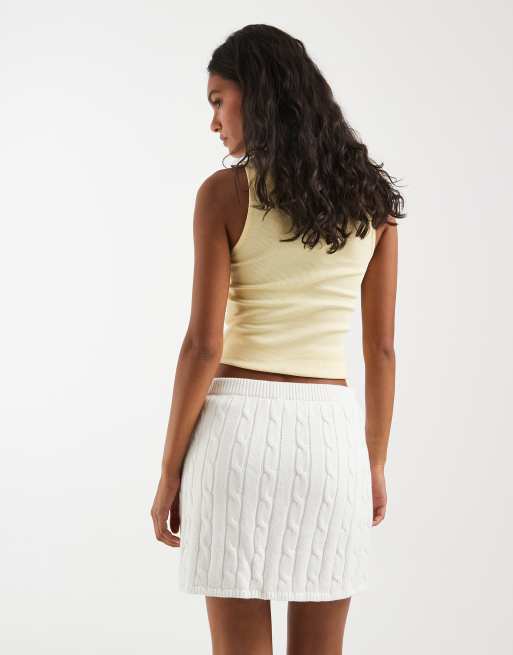 GAP cotton cable knit mini skirt in white, 5 of 5