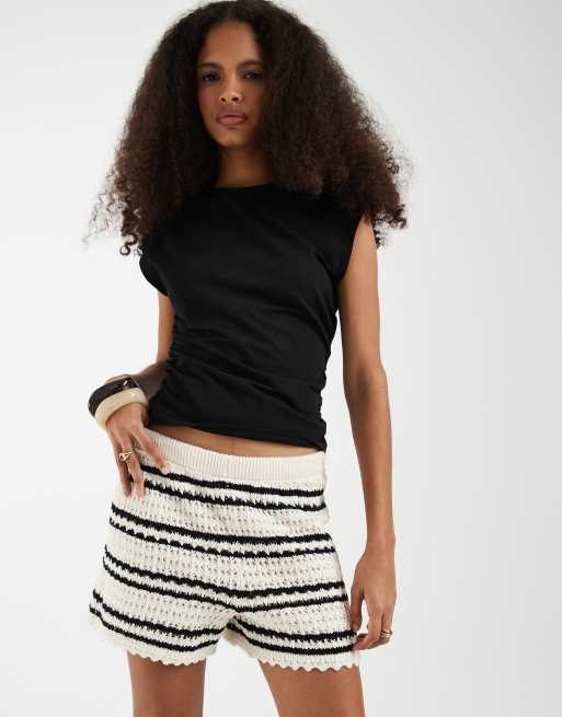 GAP cotton knit shorts in blue and white stripe, 2 of 5