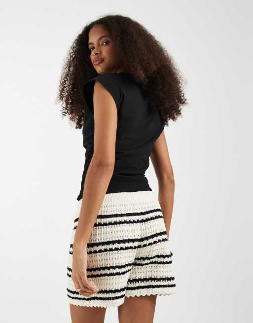 GAP cotton knit shorts in blue and white stripe, 4 of 5