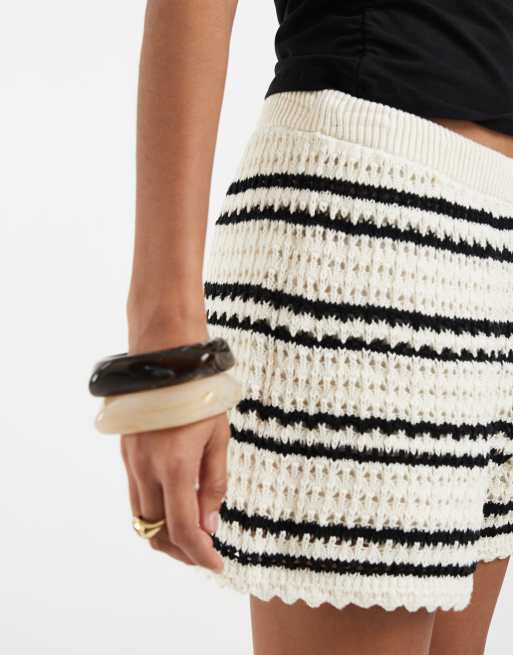 GAP cotton knit shorts in blue and white stripe, 5 of 5