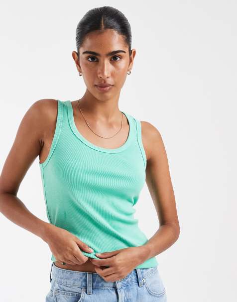 GAP cotton ribbed vest in green