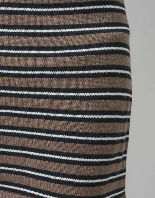GAP cotton skort in brown stripe, 3 of 5