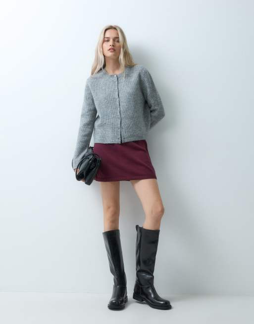 GAP cotton skort in burgundy, 2 of 5