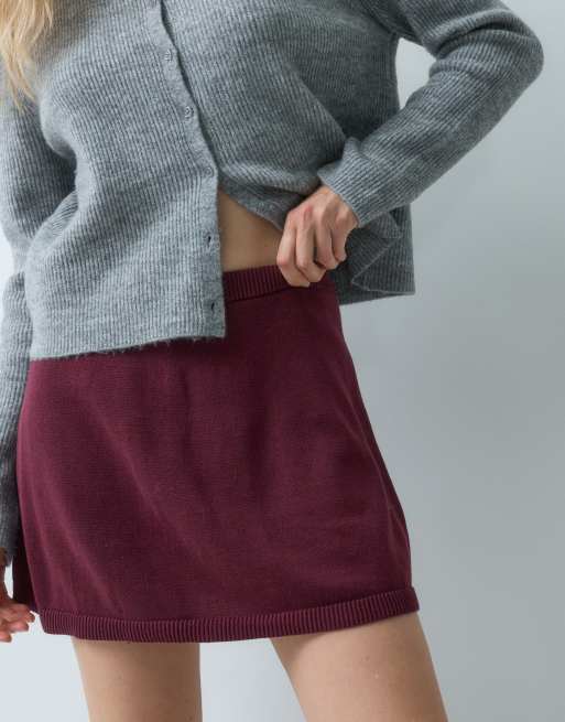 GAP cotton skort in burgundy, 3 of 5
