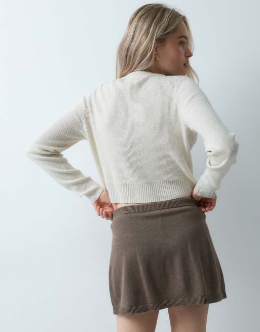 GAP cotton skort in cool brown, 4 of 5