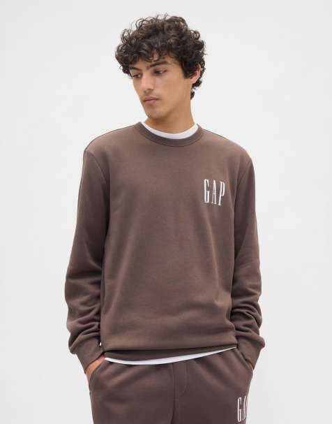 GAP logo crew neck sweatshirt with in brown