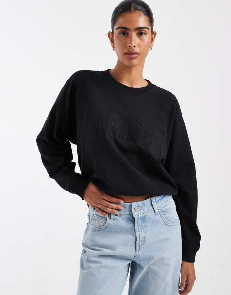 GAP crew neck logo sweatshirt in black
