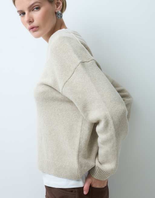 GAP crew neck pullover in beige, 4 of 5