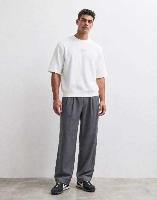 GAP crew neck short sleeved logo sweat top in white, 7 of 10