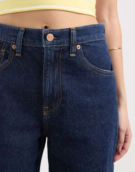 GAP denim jorts in dark indigo blue, 4 of 5