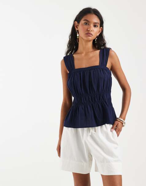 GAP drawstring linen shorts in white - view 1