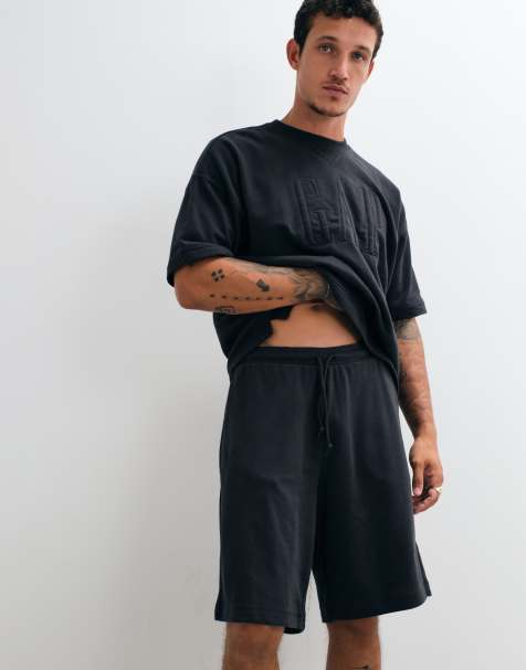 GAP drawstring sweat shorts co-ord in black - view 1