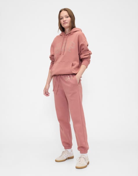 GAP everyday cuffed logo joggers in salmon pink - view 1