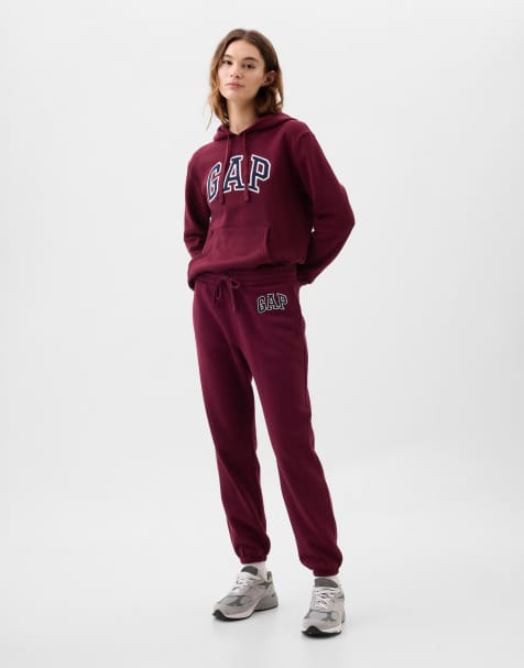 GAP everyday logo hoodie in burgundy - view 1