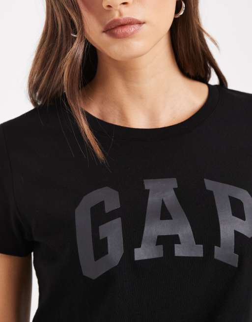 GAP everyday logo t-shirt in faded black, 3 of 4