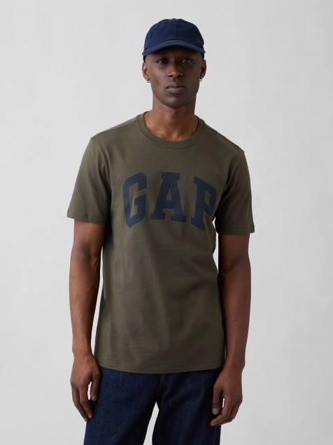 GAP everyday soft logo t-shirt in khaki - view 1