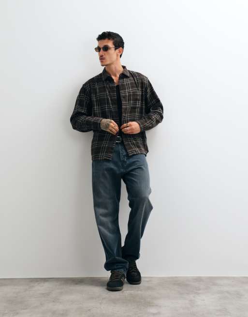 GAP flannel checked shirt in brown, 2 of 5