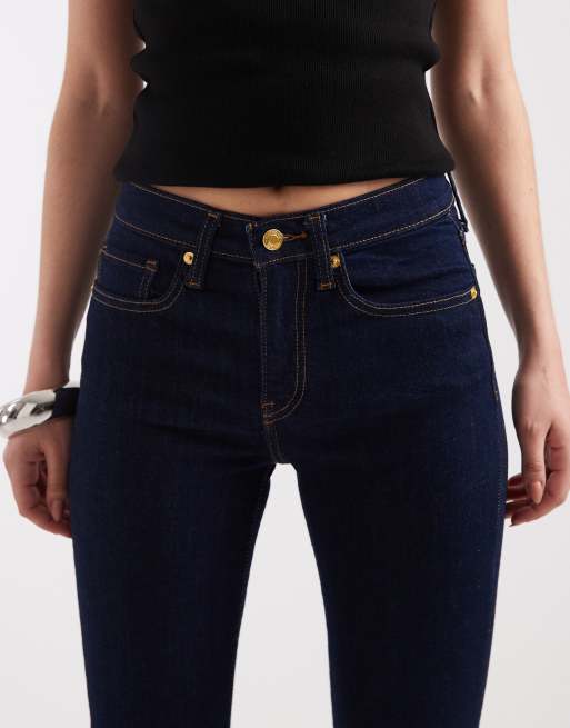 GAP flare leg jeans in dark wash indigo blue, 4 of 5